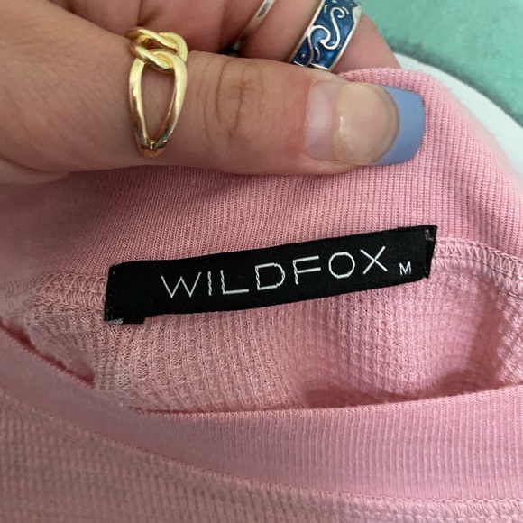 WILDFOX waffle knit pink “Dog Person” long sleeve - Picture 6 of 6
